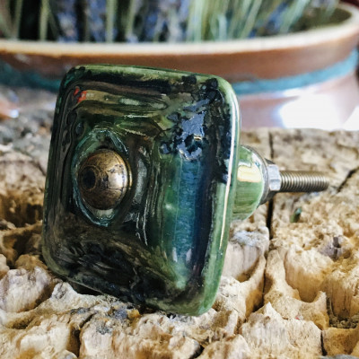Keramická knopka ZELENÁ PATINA 35mm
