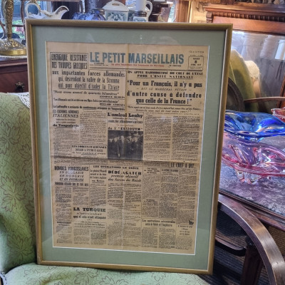 Zarámované noviny Le petit Marseillais 1941
