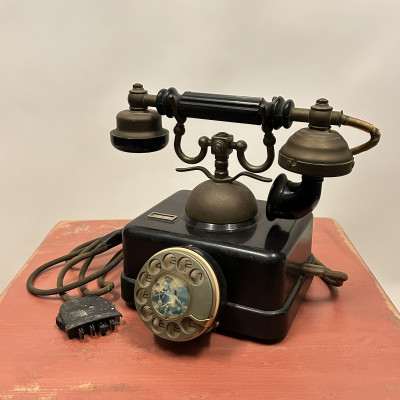 Telefon starý plech, mosaz