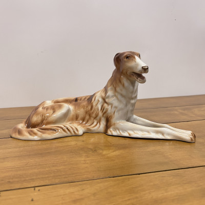 Porcelánová soška psa, ruský chrt Royal Dux Bohemia