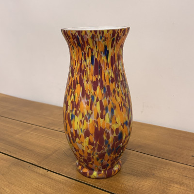 Květinová váza 21cm, Art Deco brokové sklo
