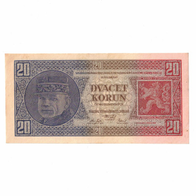 Papírová bankovka, 20 korun Československých, r.1926,...