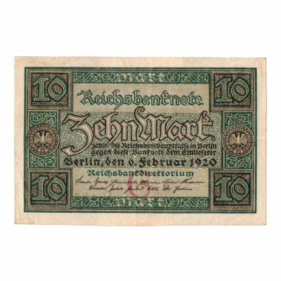 Papírová bankovka, 10 marek, r.1920, V 4830970