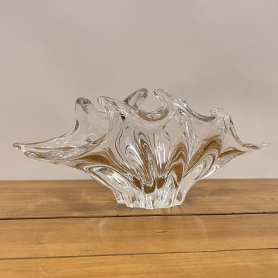 Miska ve tvaru košíku, hutní sklo Bohemia Glass