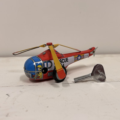 Plechová hračka mechanický záchranářský vrtulník RESCUE...