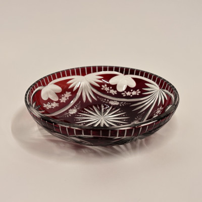 Rubínová skleněná mistička Egermann