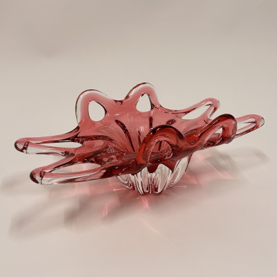 Dekorativní skleněná mísa Rubín Glass – hutní sklo