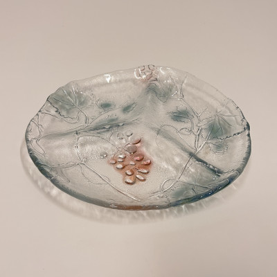 Skleněný servírovací talíř - tác, autor Václav Zajíc,...