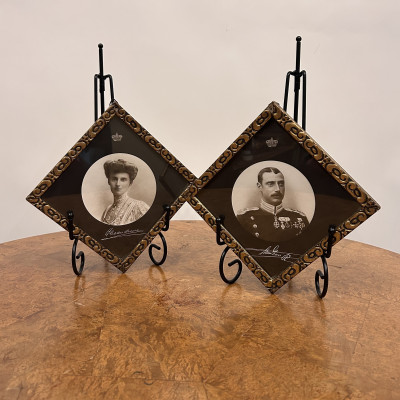 Portréty dánský král Kristián X. a královna Alexandrina