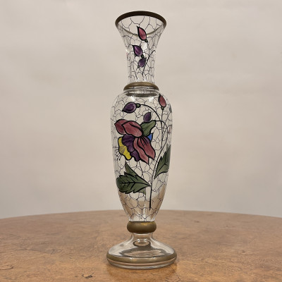 Ručně malovaná skleněná váza