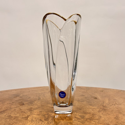 Skleněná váza Globus, Bohemia Gold Crystal