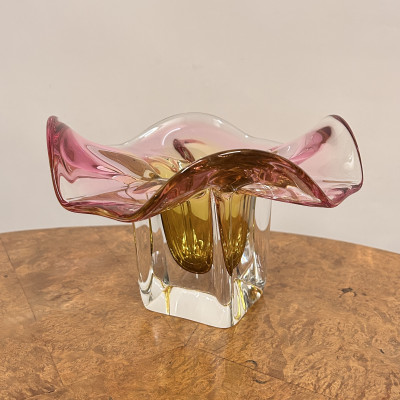 Miska, hutní sklo Glassworks Chřibská 1414