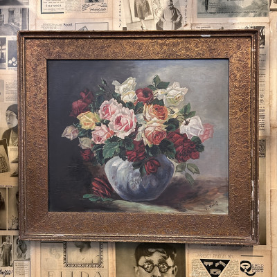 Obraz Kytice růží, signováno K.Prágl