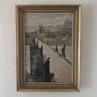 Obraz Karlův most, signováno AP. 53.
