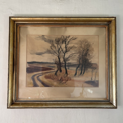 Obraz krajina akvarel, signováno Václav Alois Šrůtek