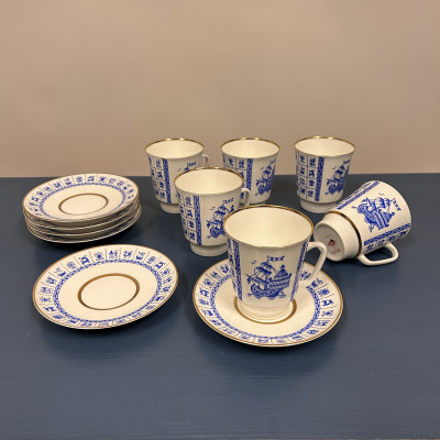 Sada 6ks porcelánových šálků s podšálky Karavella, LFZ...