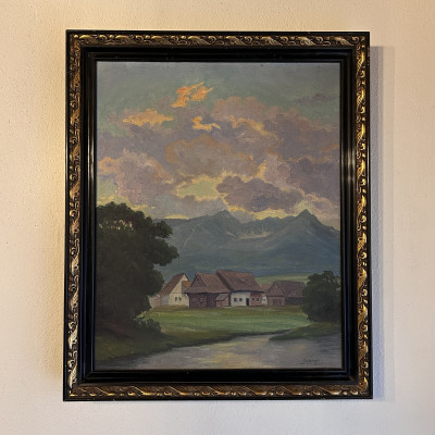 Obraz olejomalba na plátně, Krajina Dallinger 1934