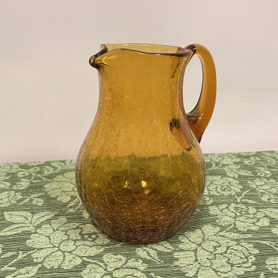 Skleněný džbán na vodu, krakelované  Borské sklo