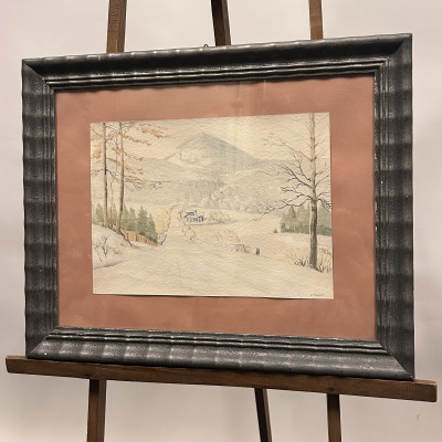 Obraz Nový Bor,vrch Klíč, signováno P. Basler