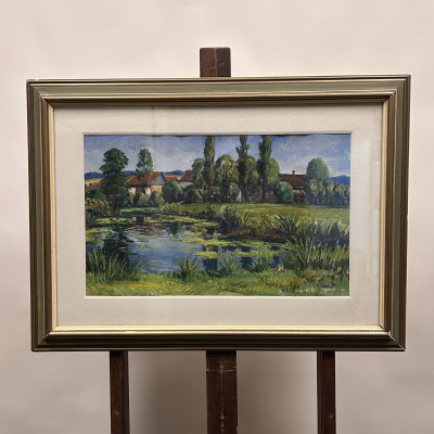 Obraz Tůň v Brodcích u Ml. Boleslavi, signováno Kment...